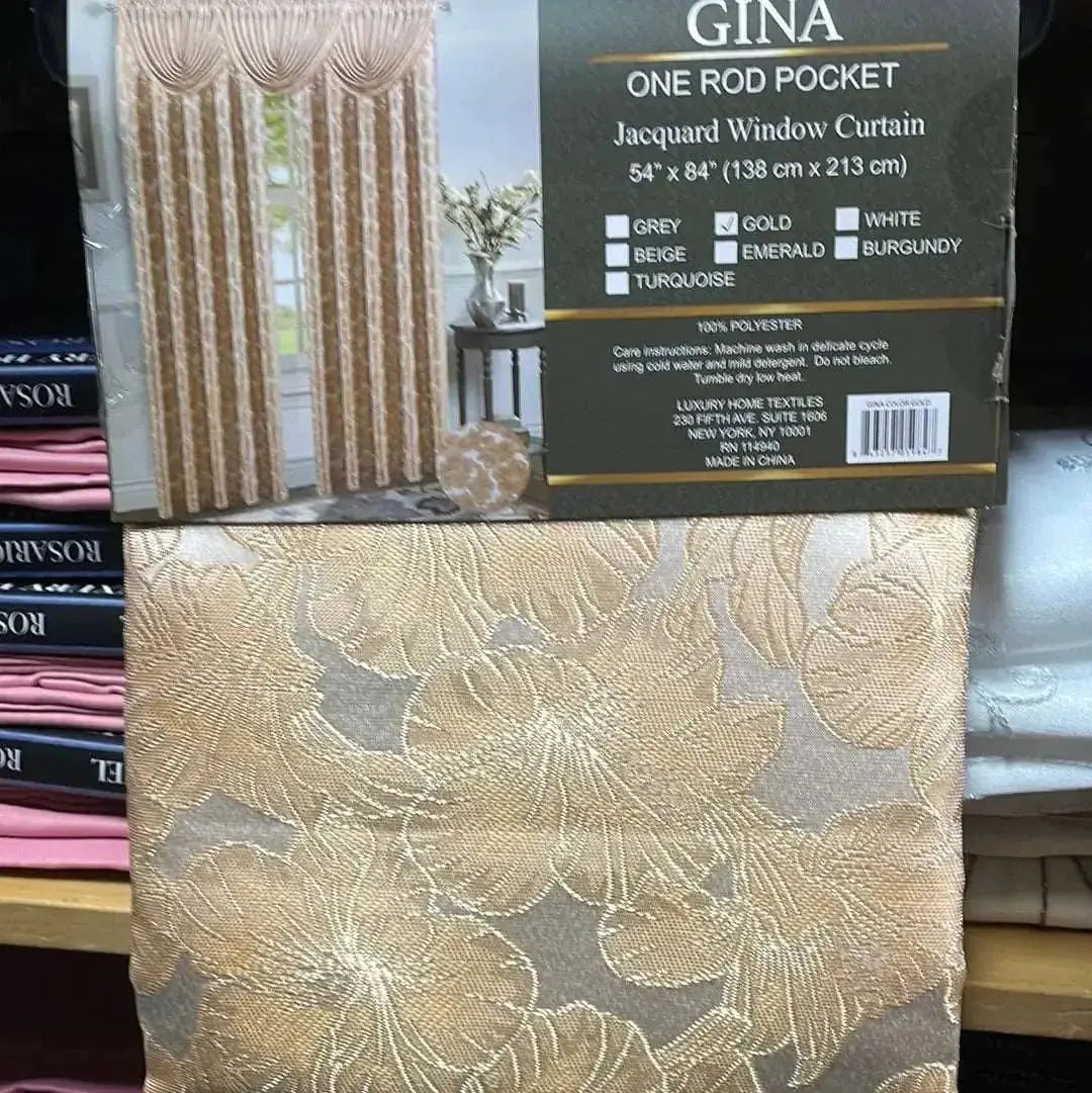 Linen World Gold “Gina” Rod Pocket Window Panel