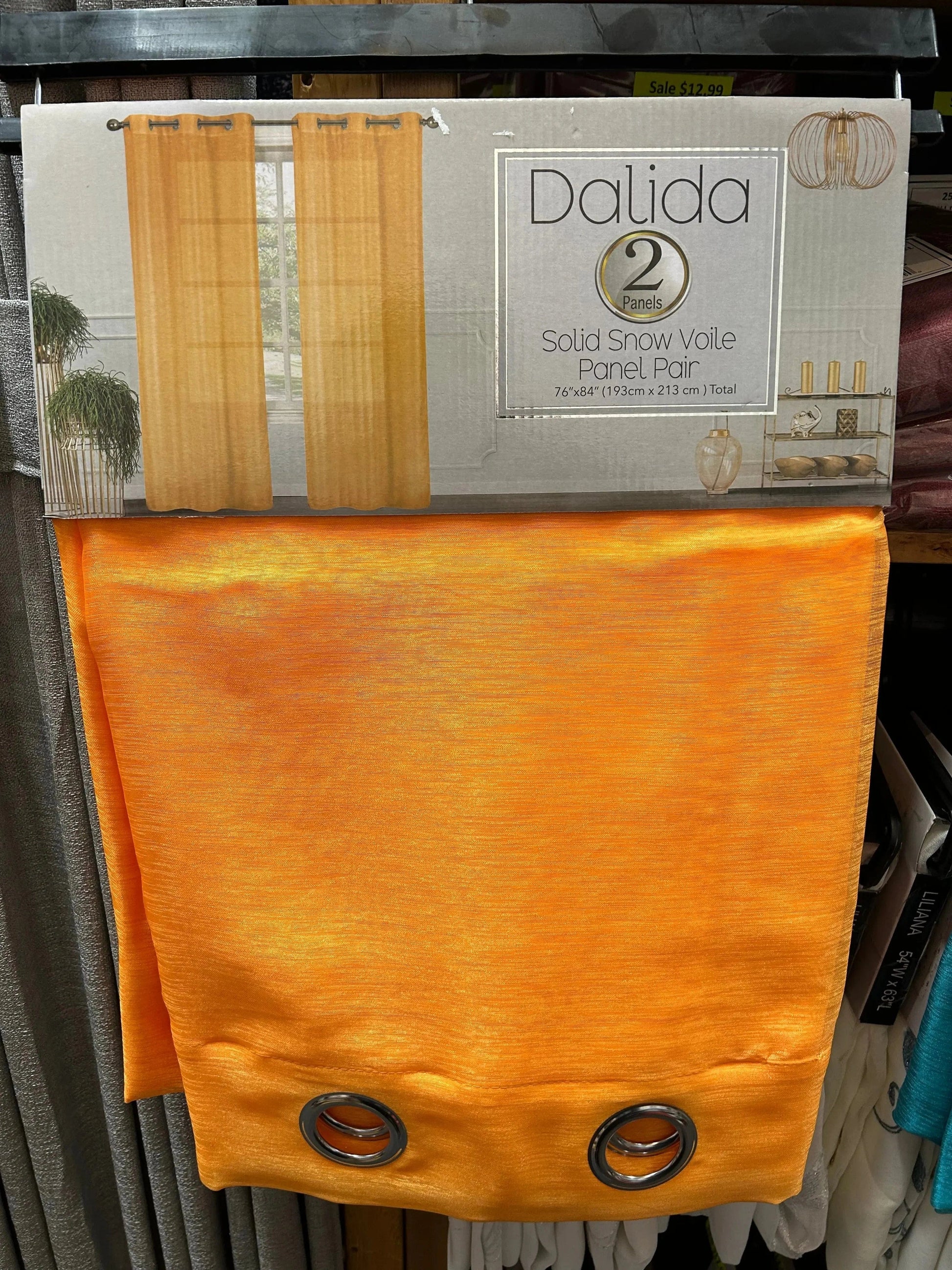 Linen World 2 Pack “Dalida” Solid Snow Voile Curtain Panels