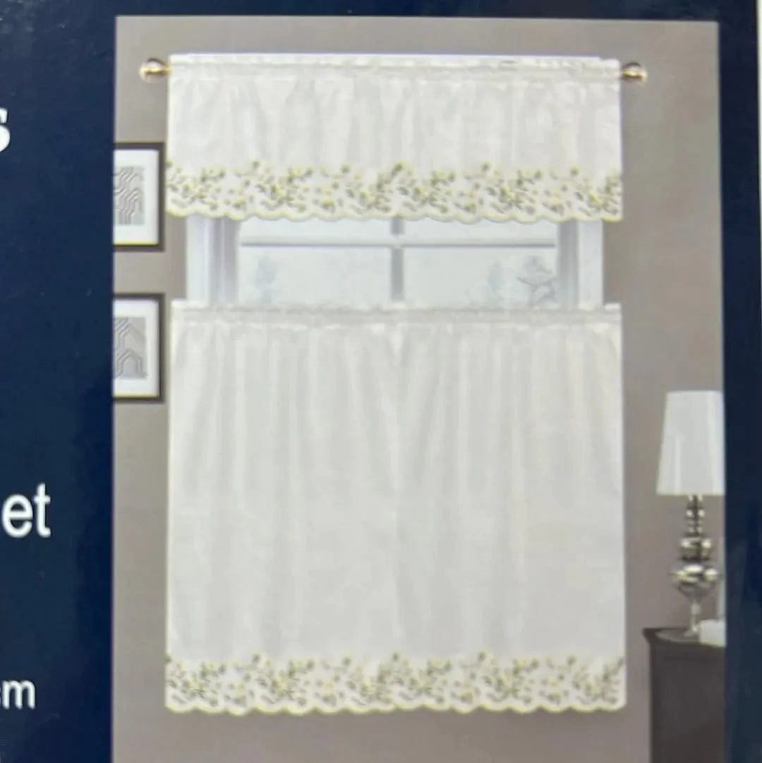 Linen World 3 PC Kitchen Curtain Set