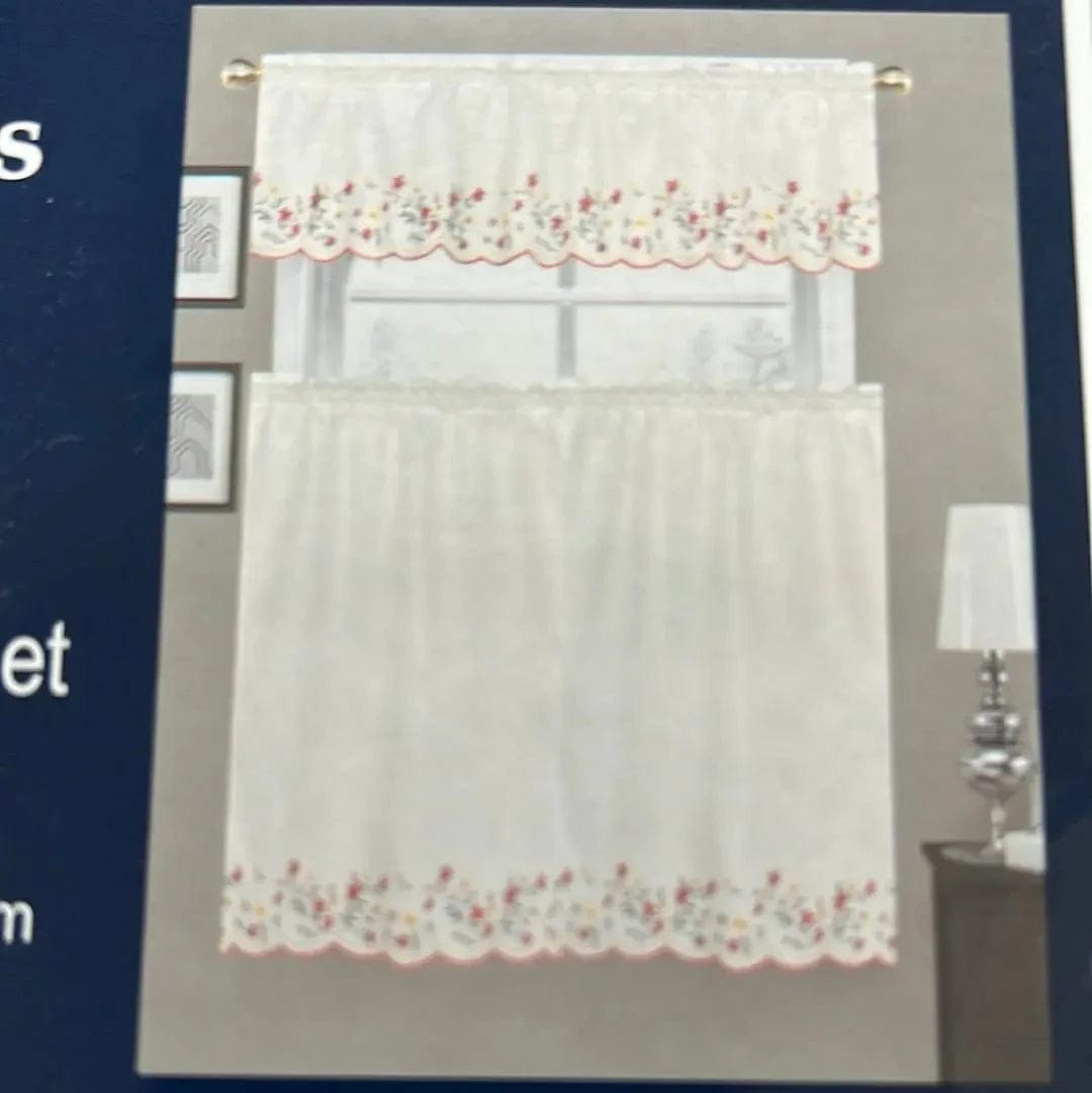 Linen World 3 PC Kitchen Curtain Set