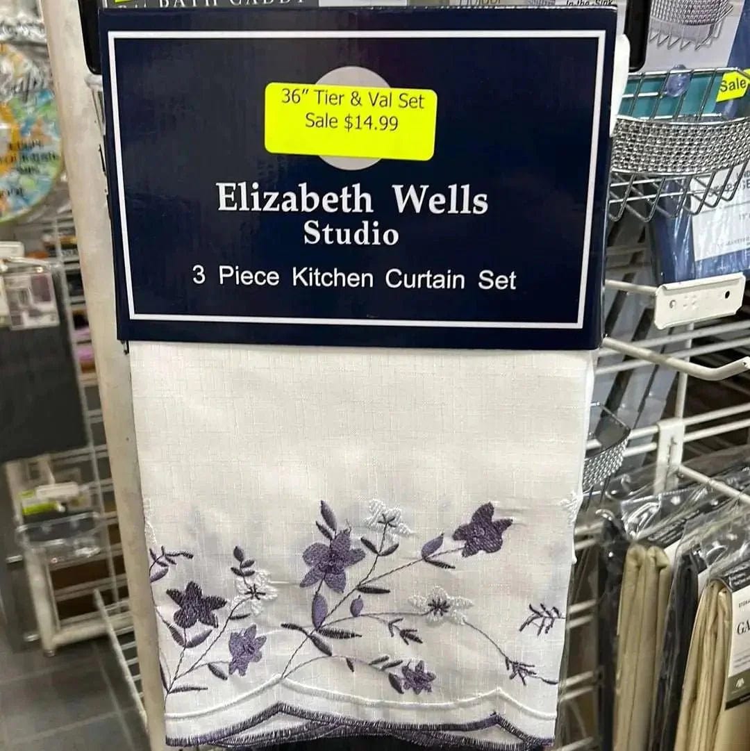 Linen World 3 PC Kitchen Curtain Set