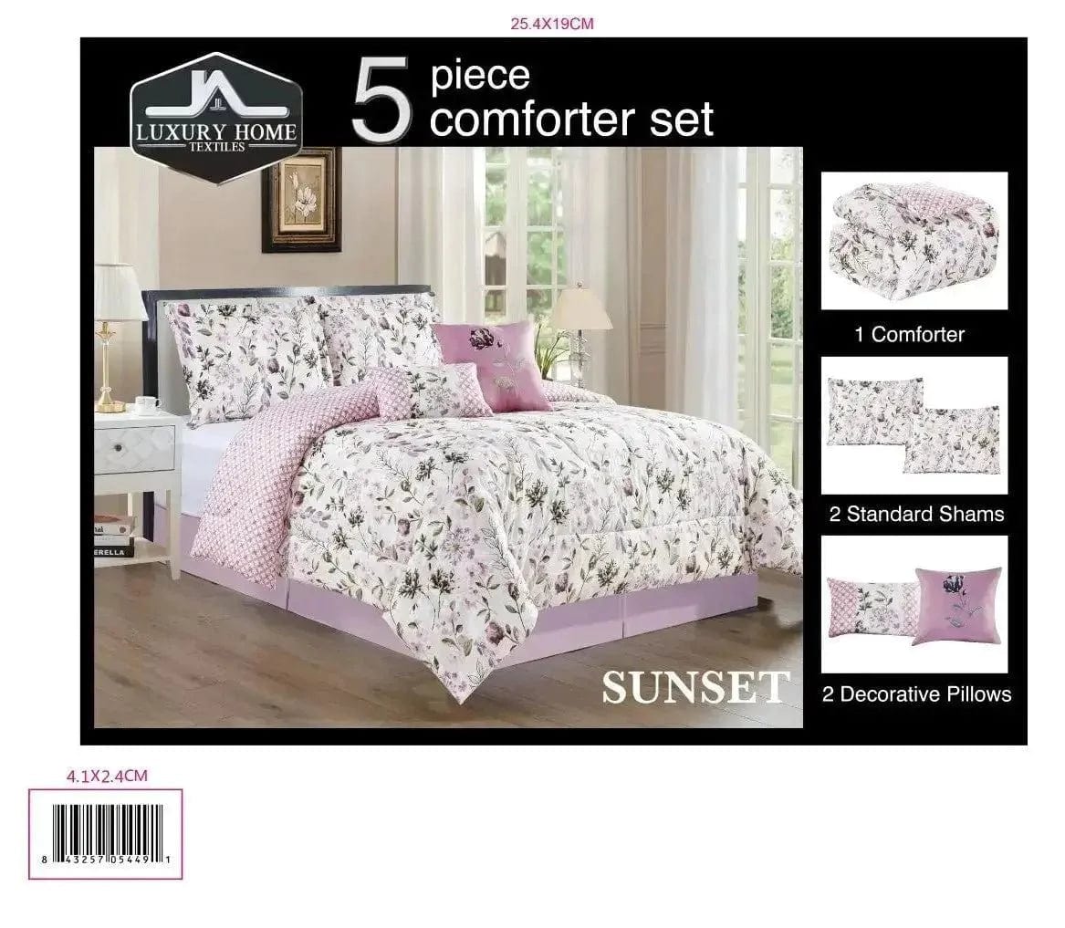 Linen World Comforter Set 5 PC Oversized Comforter Set "Sunset"