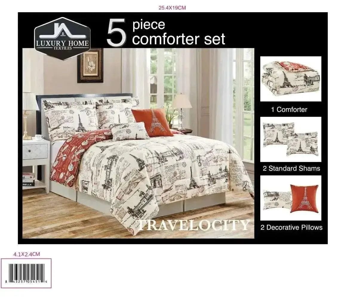 Linen World 5 Piece Oversized Comforter Set 