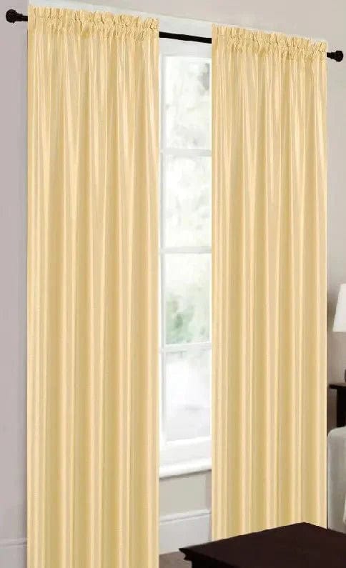 Linen World Curtain Panel 63 inches / Beige “Terri” Rod Pocket Curtain Panel