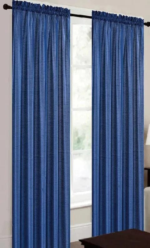 Linen World Curtain Panel 63 inches / Navy Blue “Terri” Rod Pocket Curtain Panel