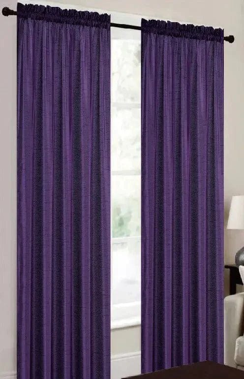 Linen World Curtain Panel 63 inches / Purple “Terri” Rod Pocket Curtain Panel