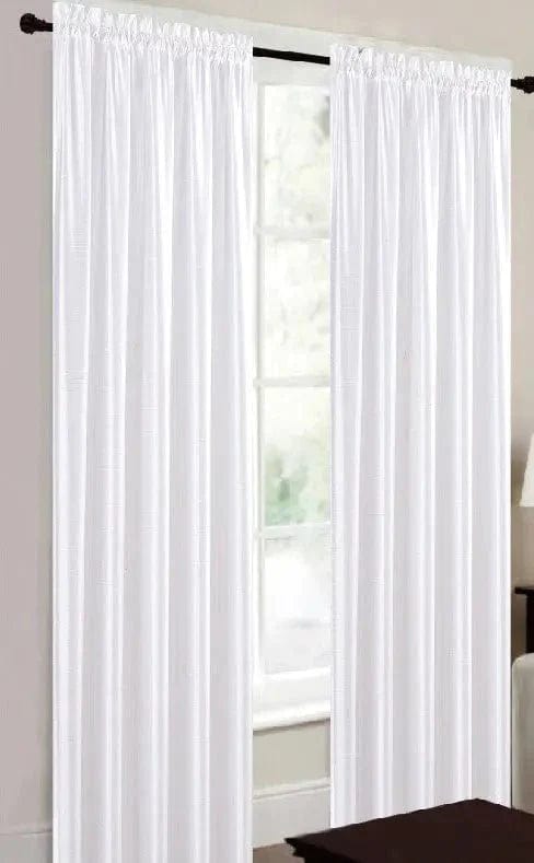 Linen World Curtain Panel 63 inches / White “Terri” Rod Pocket Curtain Panel