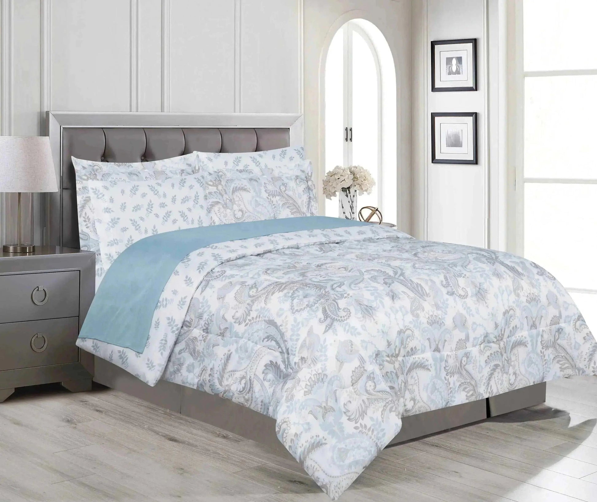 Linen World Comforter Set 7 Piece Bed in a Bag King or Queen Sized