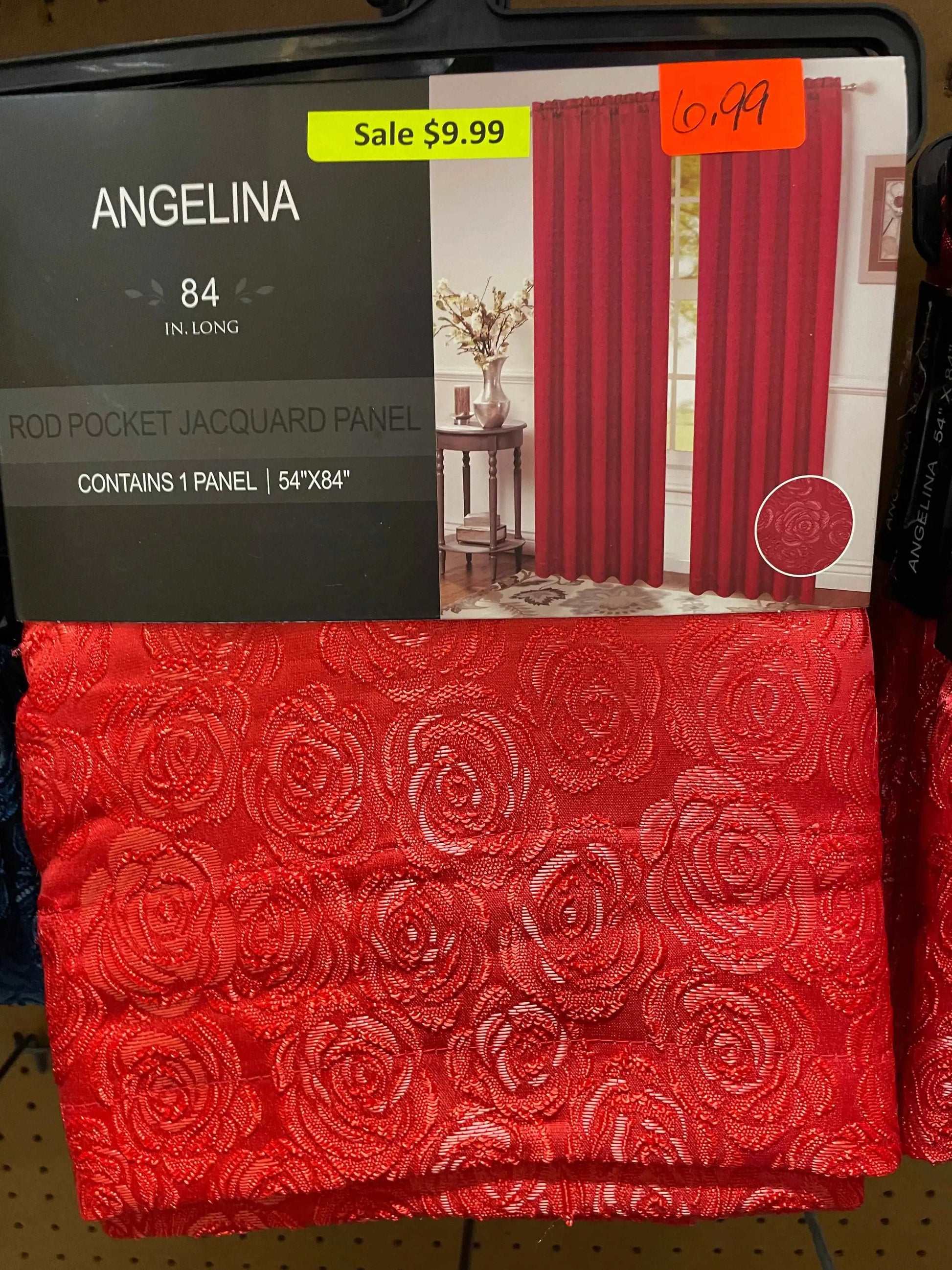 Linen World “Angelina” Rose Jacquard Rod Pocket Curtain Panel