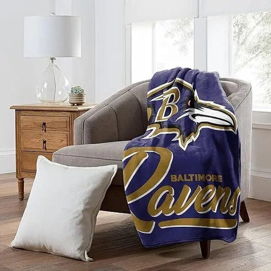 Linen World Baltimore Ravens NFL Plush Throw Blanket