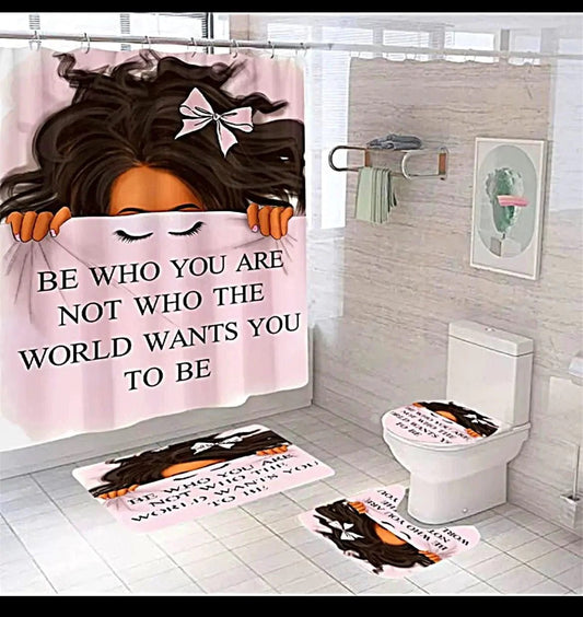 Linen World "Be who you are" 4 PC Shower Curtain Set