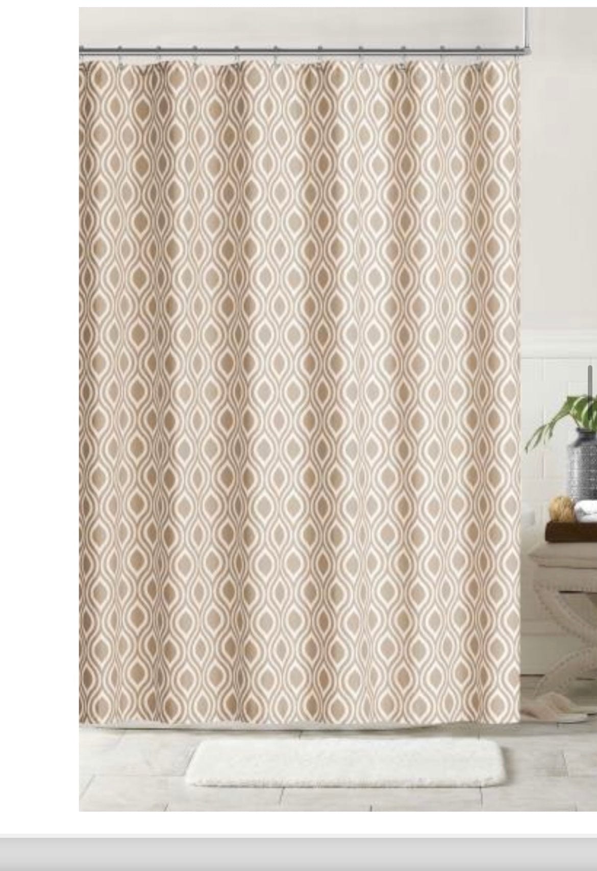 Linen World Beige ‘Ostrich’ Heavy Fabric Shower Curtain