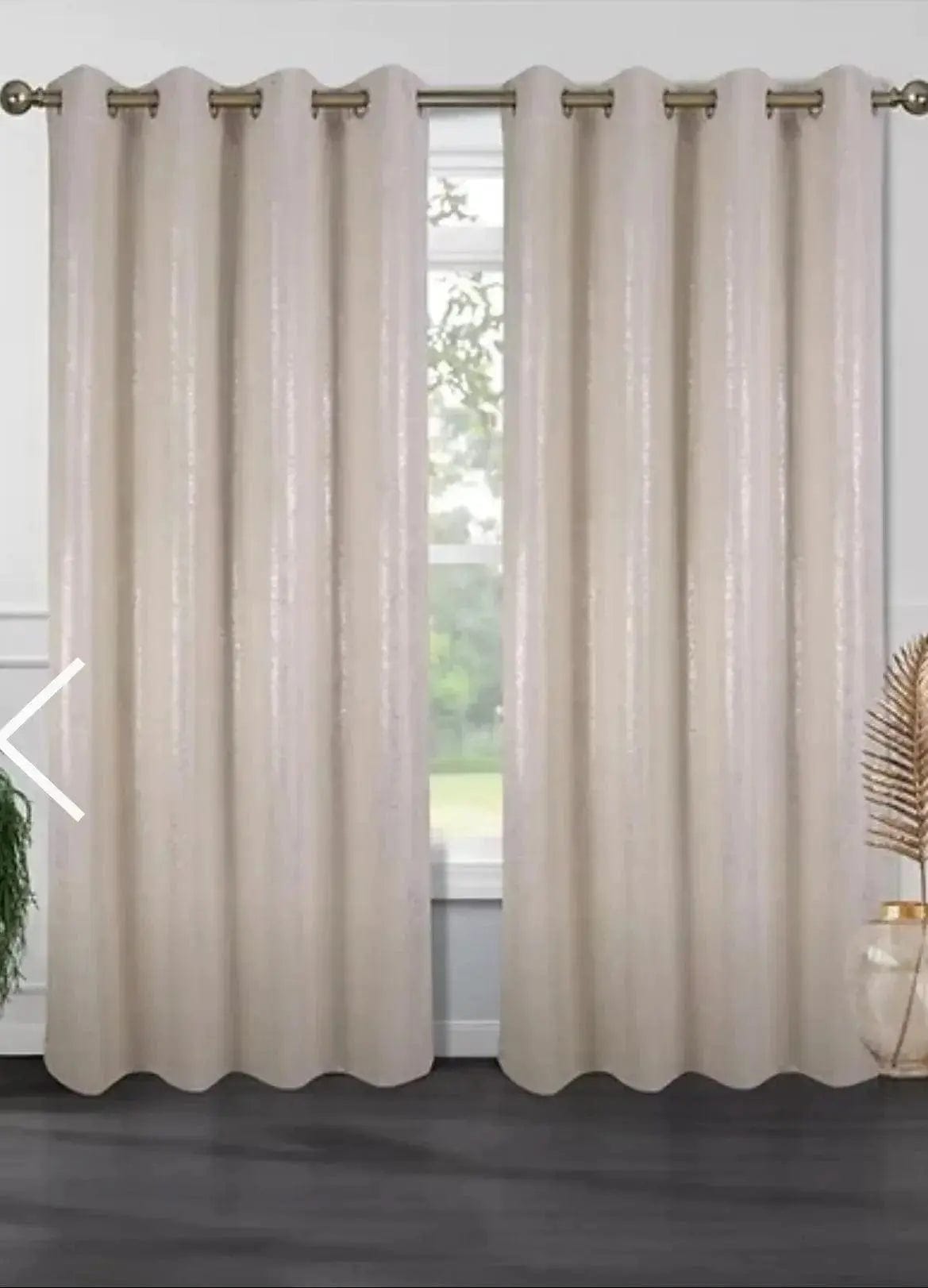 Linen World Beige “Stella” blackout curtain panel