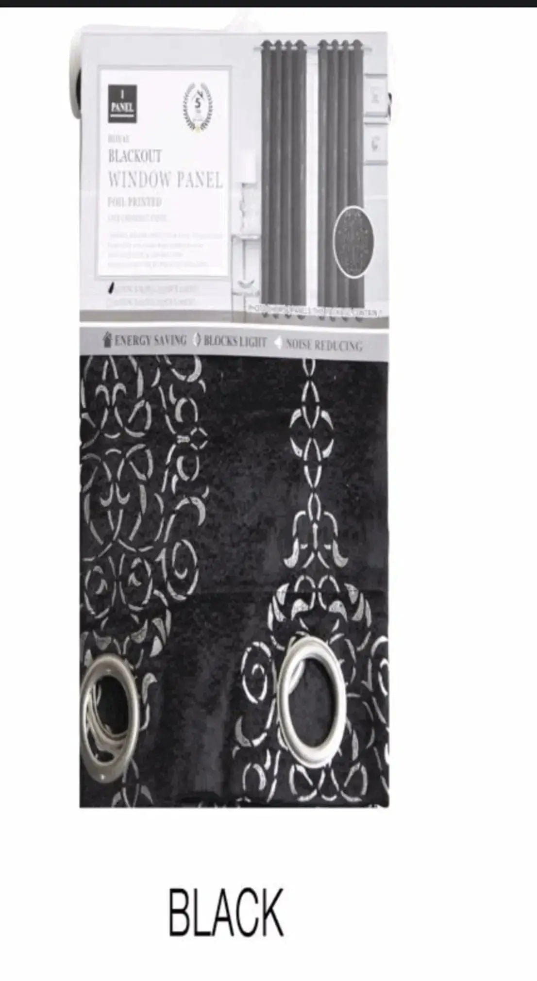 Linen World Black / 84” “Royal” blackout curtain panel