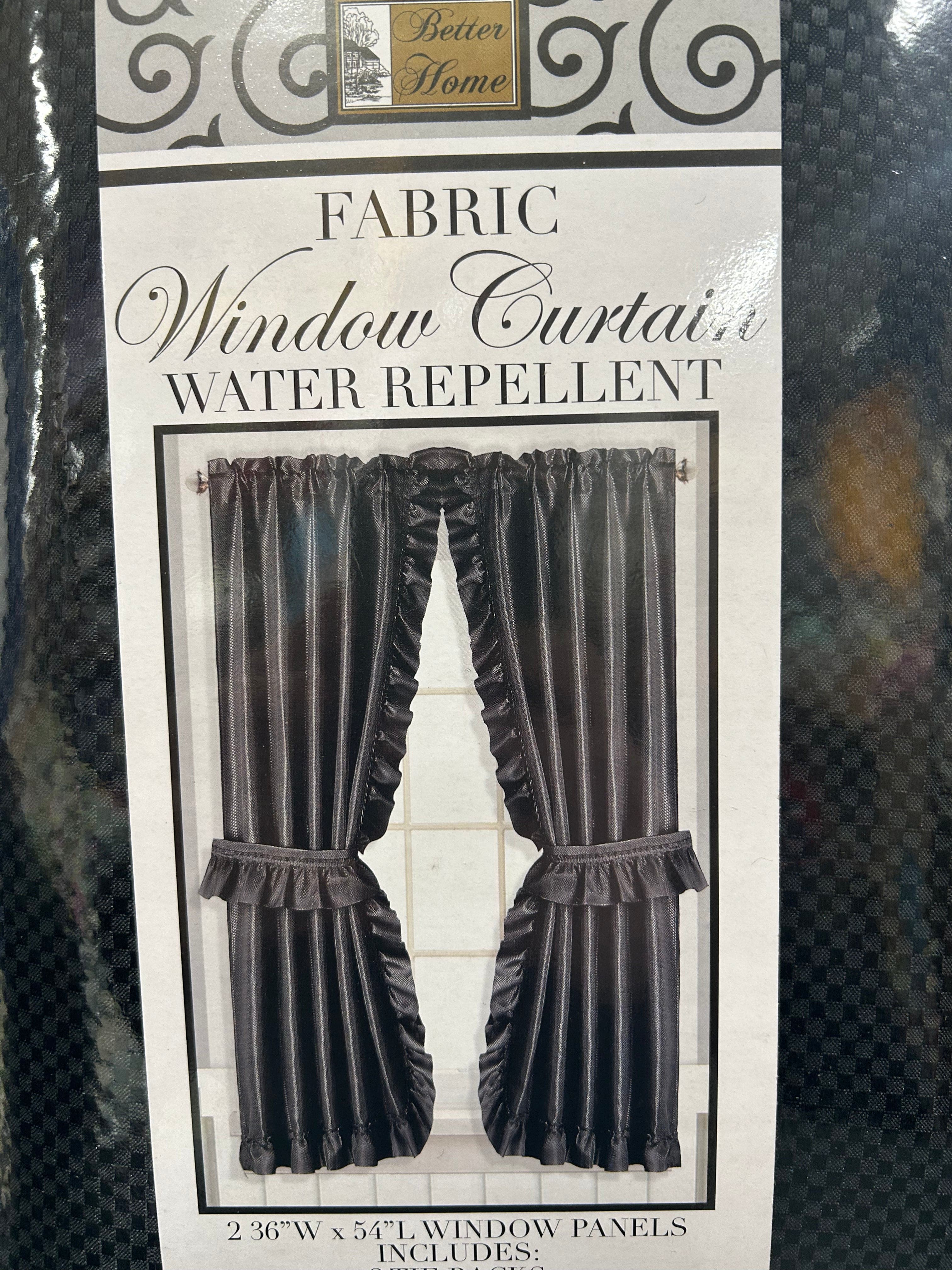 Linen World Black Fabric Bathroom Window Double Swag Curtains