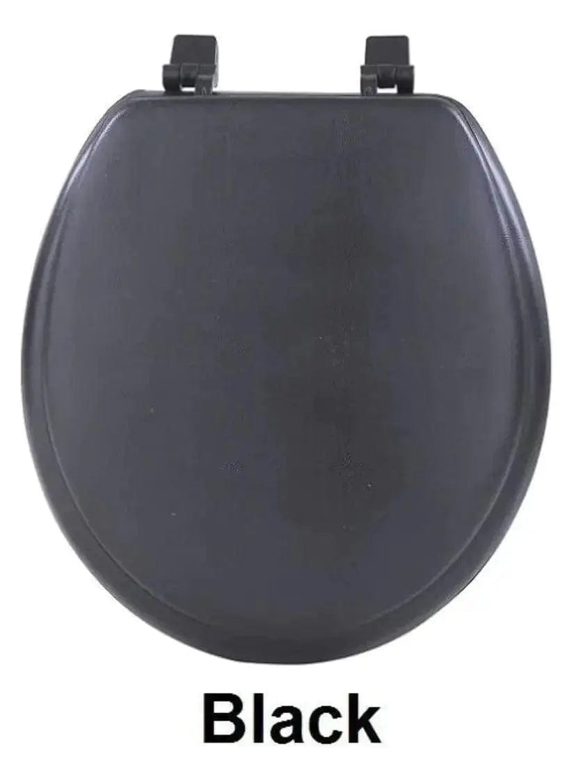 Linen World Bathroom Accessories Black Wood Toilet Seat - Standard 17”