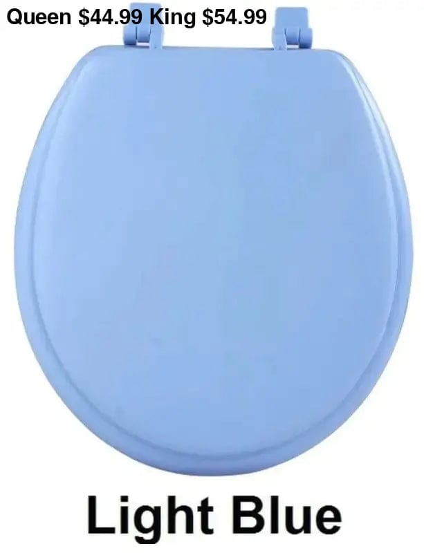 Linen World Bathroom Accessories Blue 17” Soft Seat Vinyl Toilet Seat
