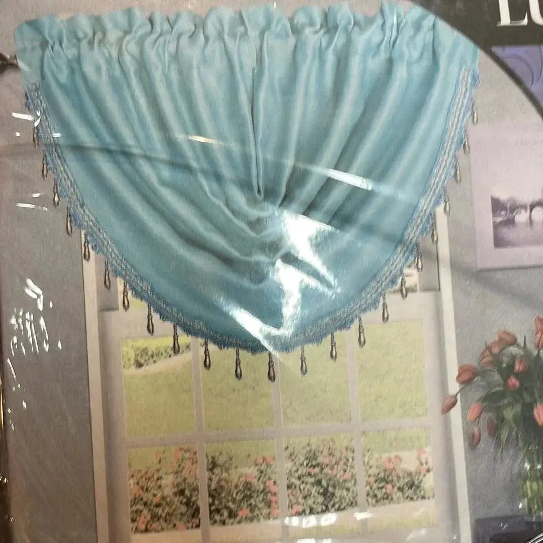 Linen World Blue Faux Silk Blackout Valance