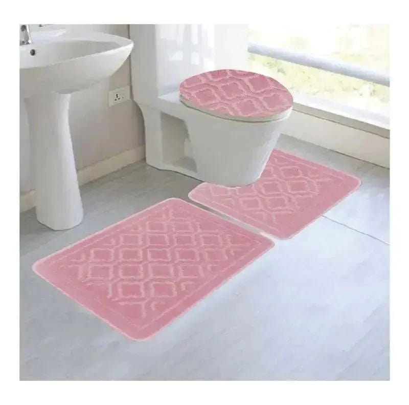 Linen World Bath Mats & Rugs Blush Catherine 3 pc Mega Bathroom Rug Set