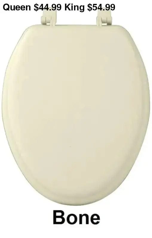 Linen World Bathroom Accessories Bone 17” Soft Seat Vinyl Toilet Seat