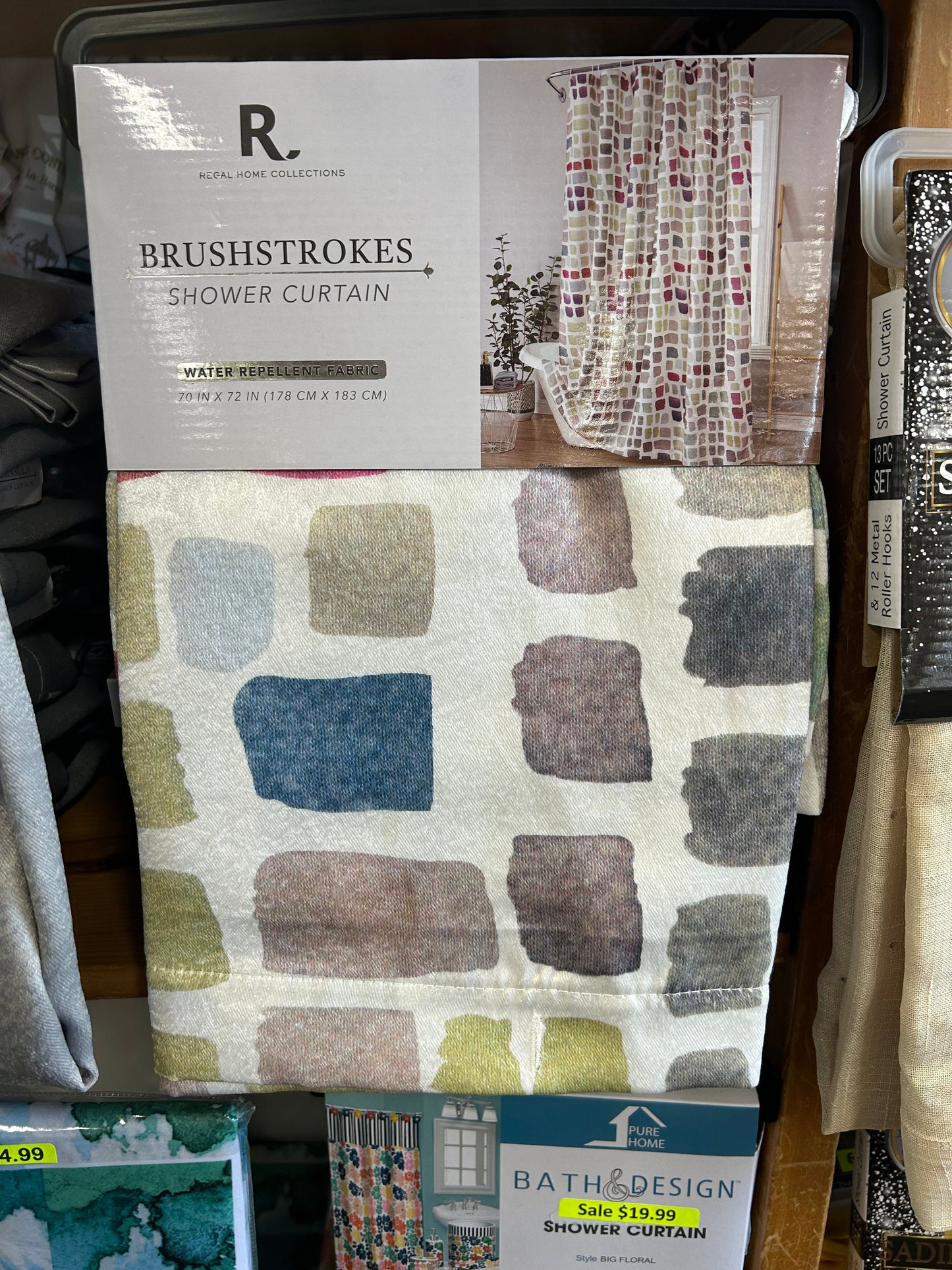 Linen World Brushstrokes Heavy Duty Shower Curtain