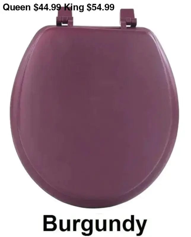 Linen World Bathroom Accessories Burgundy 17” Soft Seat Vinyl Toilet Seat