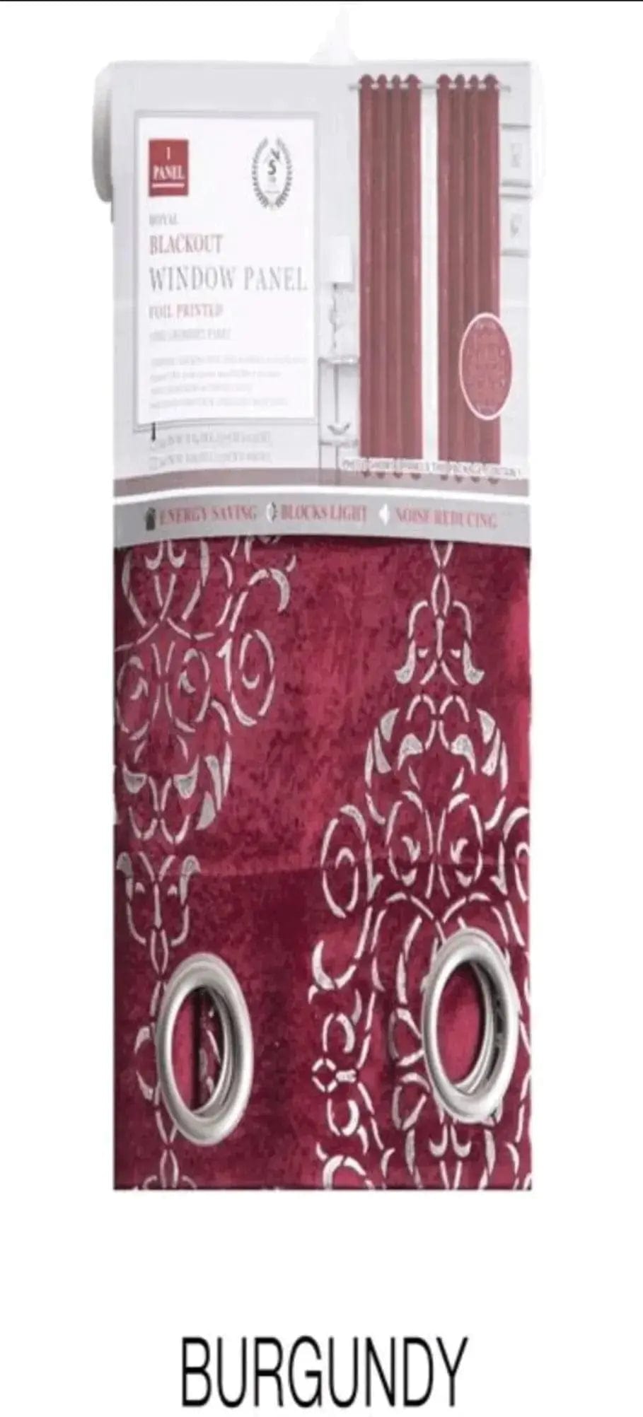 Linen World Burgundy / 63” “Royal” blackout curtain panel