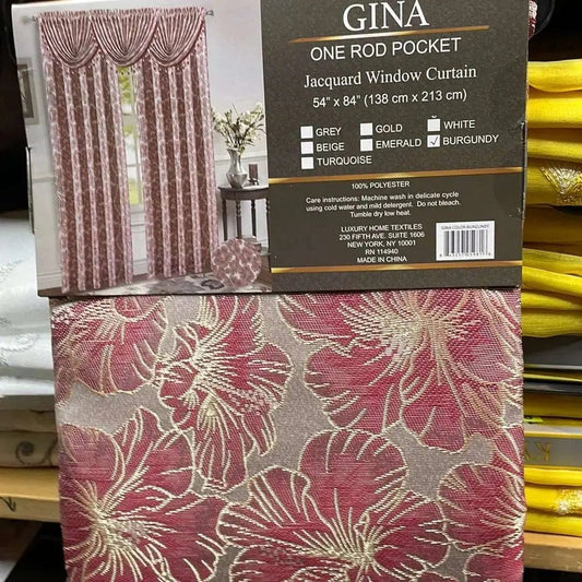 Linen World Burgundy “Gina” Rod Pocket Window Panel