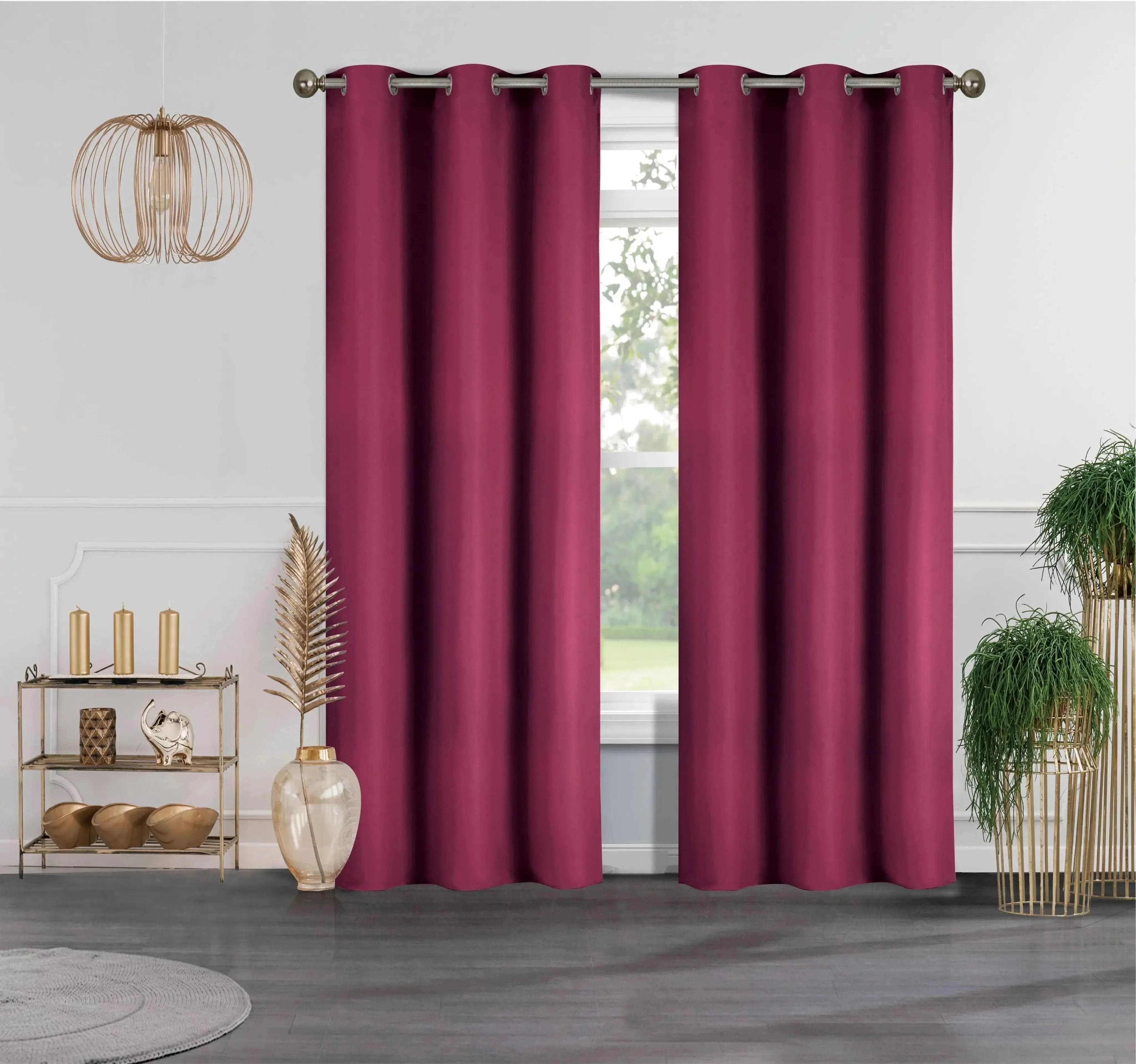 Linen World Curtains Burgundy 