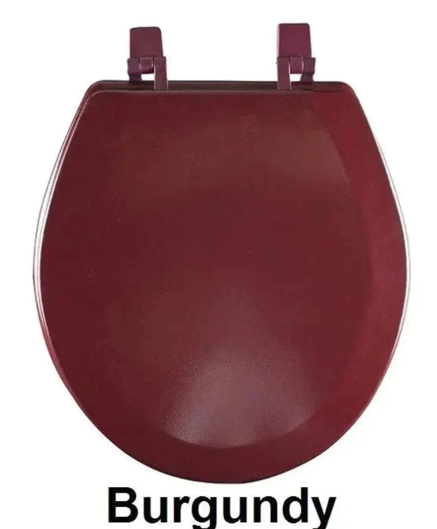 Linen World Bathroom Accessories Burgundy Wood Toilet Seat - Standard 17”