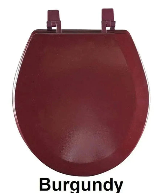 Linen World Bathroom Accessories Burgundy Wood Toilet Seat - Standard 17”