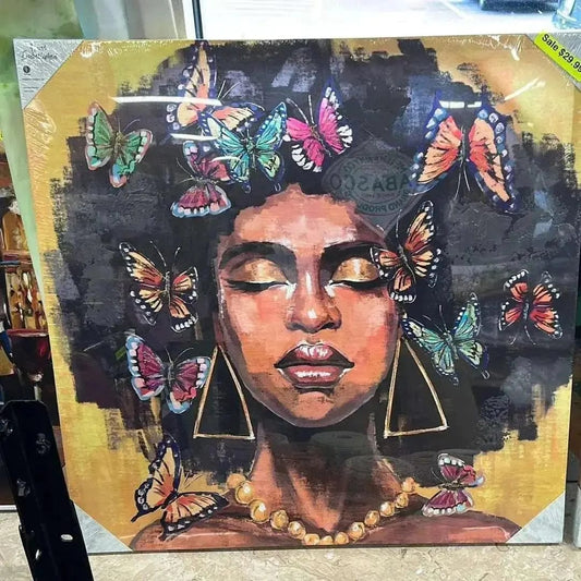 Linen World Butterfly 24x24” Gold Leaf “Painting”