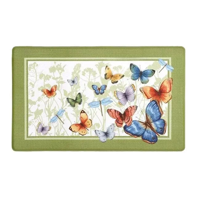 Linen World Butterfly Anti-Fatigue Floor Mat - Matches Kitchen Curtains