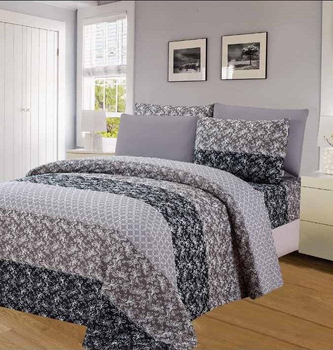 Linen World Quilts & Comforters Charcoal / King “Supreme” 8 pc Comforter Set King/Queen