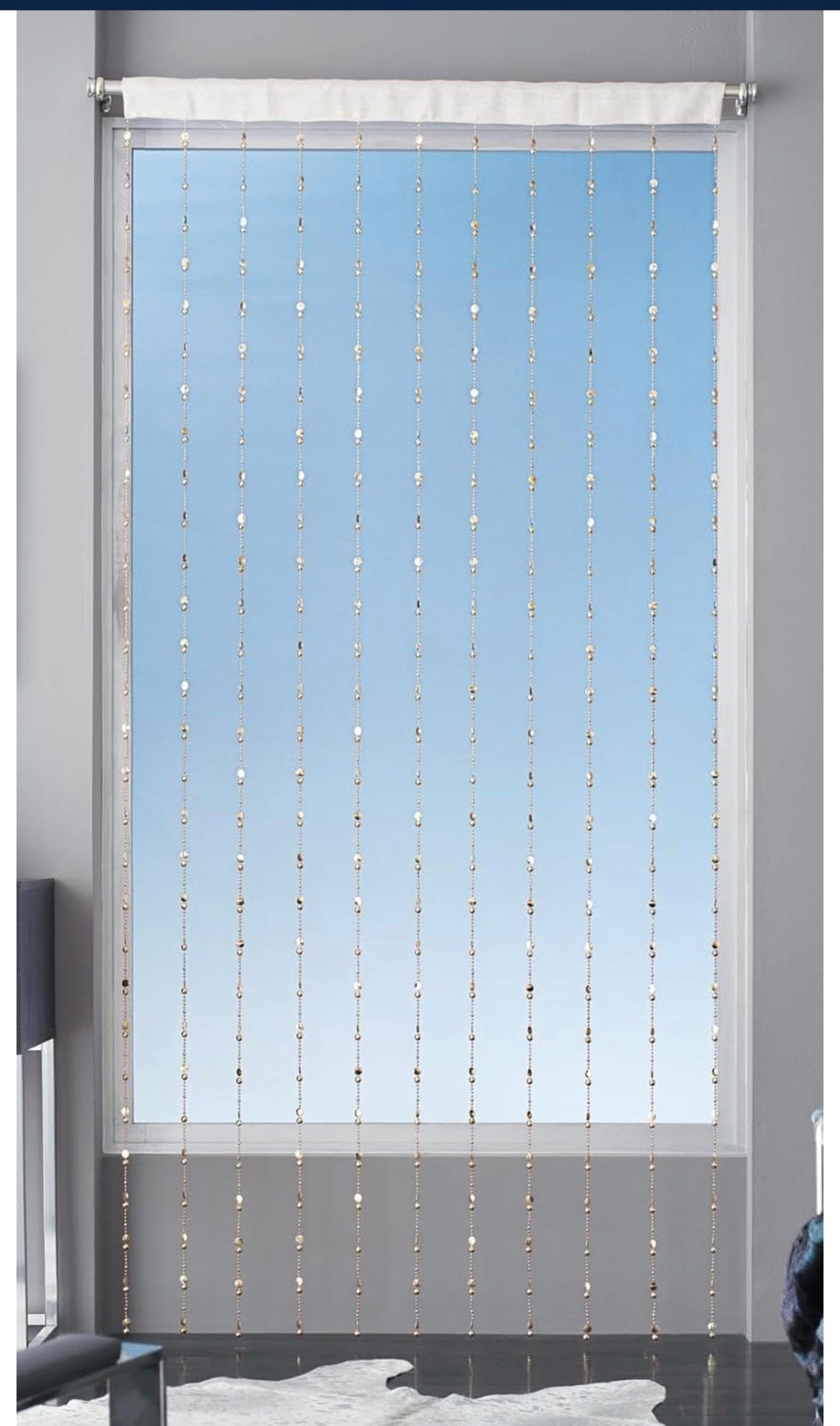 Linen World Clear ‘Clarity’ Beaded Curtain Panel