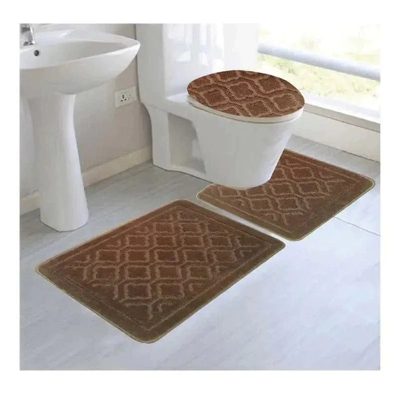 Linen World Bath Mats & Rugs Coffee Catherine 3 pc Mega Bathroom Rug Set