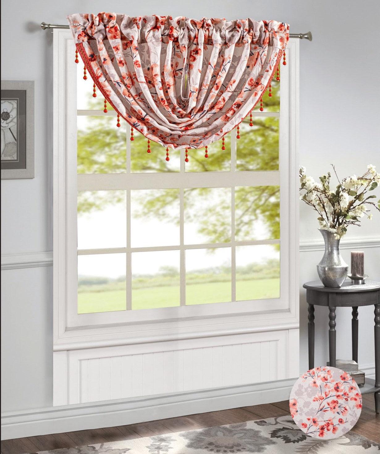 Linen World Coral “Brandy” Rod Pocket Valance