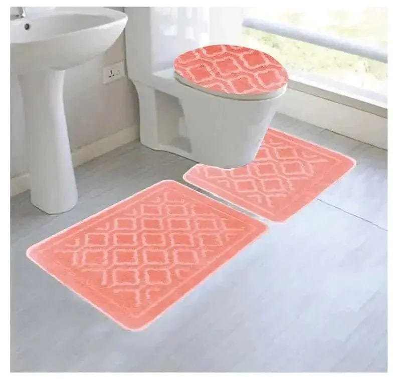 Linen World Bath Mats & Rugs Coral Catherine 3 pc Mega Bathroom Rug Set