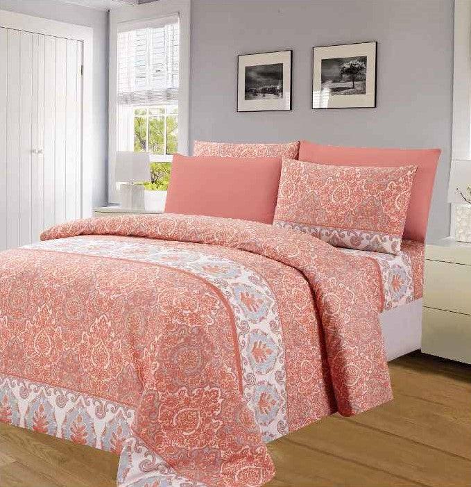 Linen World Quilts & Comforters Coral / King “Supreme” 8 pc Comforter Set King/Queen