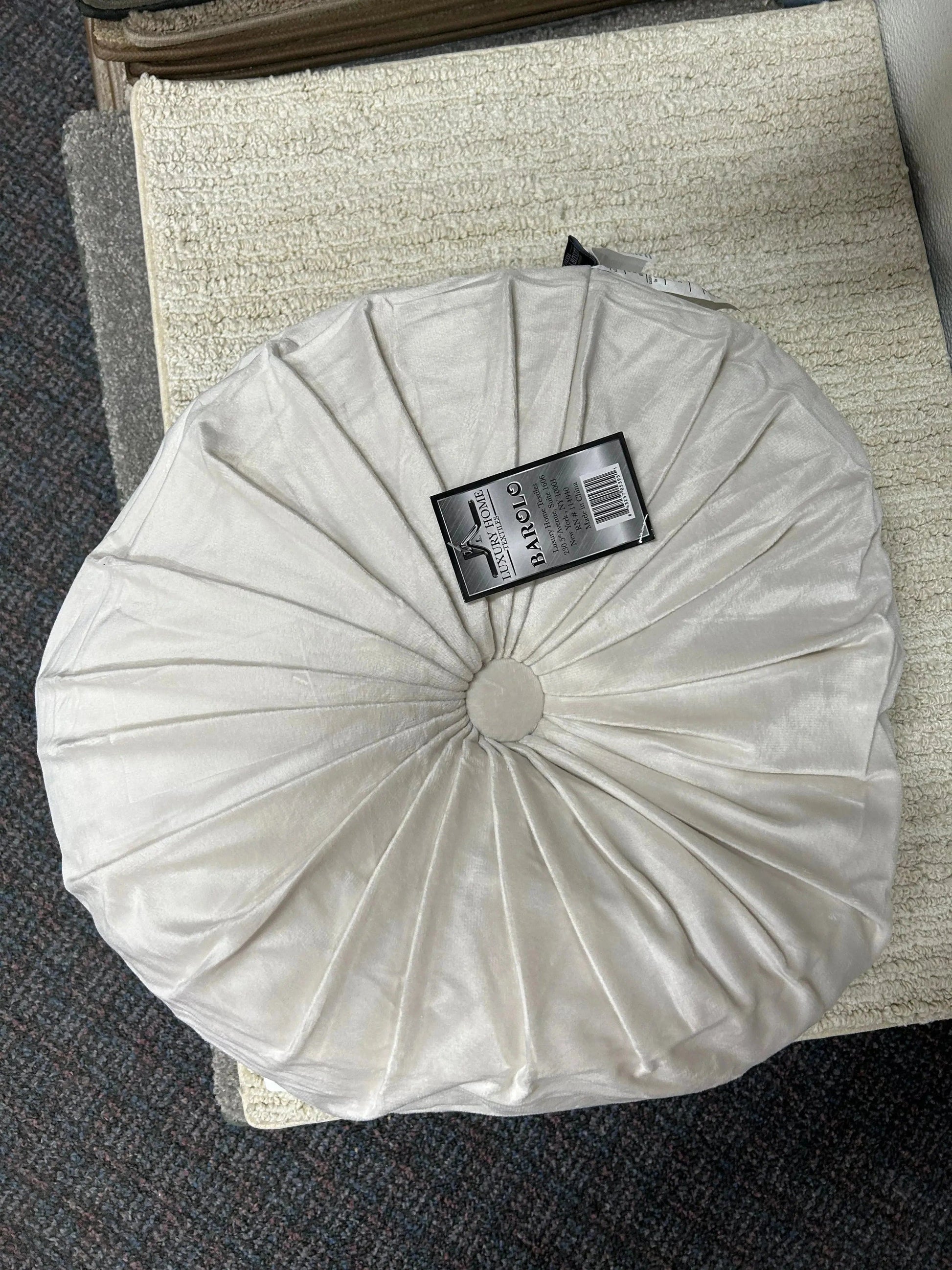 Linen World Cream / Solid 16” Round Throw Pillow