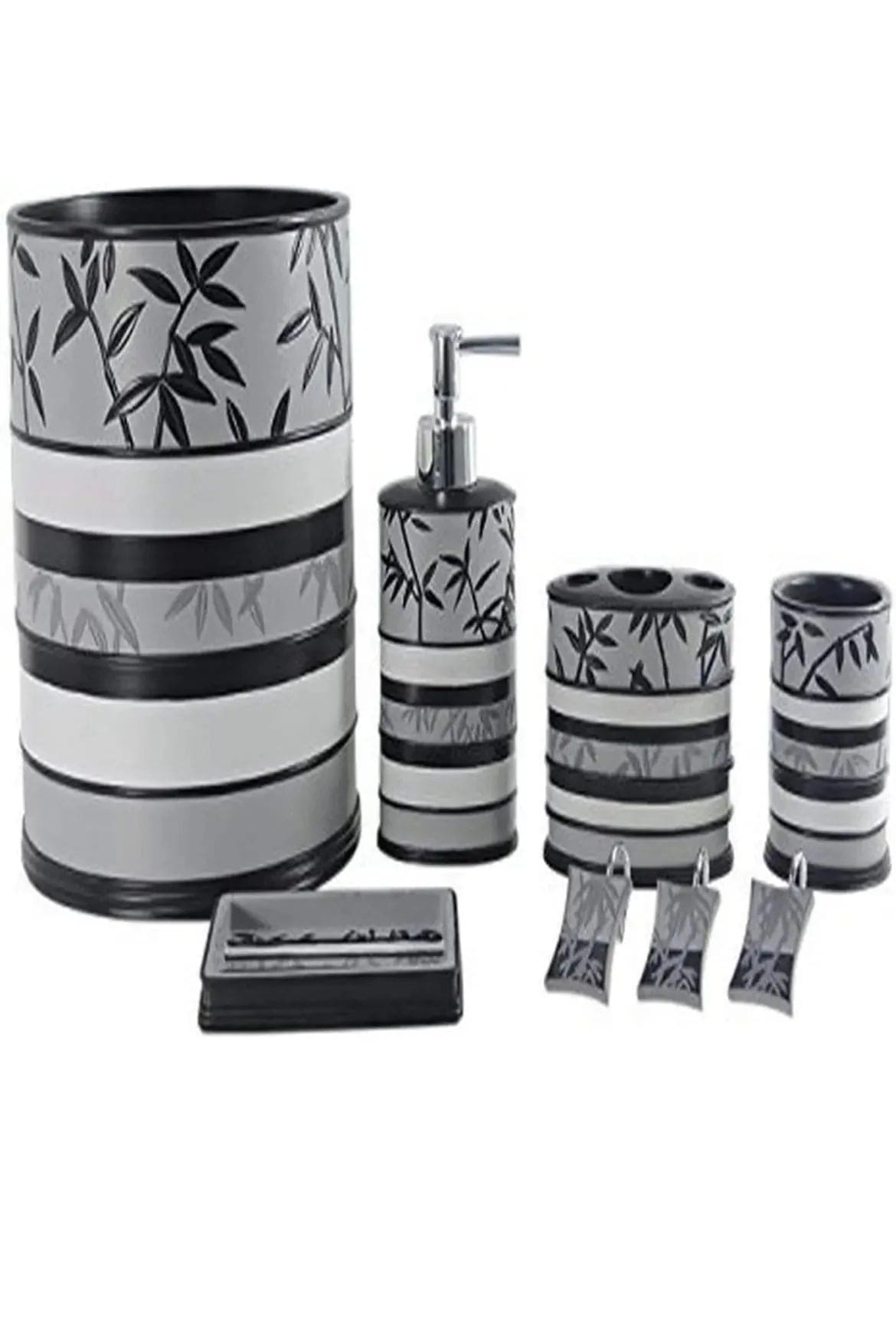 Linen World Daniel's Bath & Byound Gray Venezia 5-Piece-Bathroom-Accessory-Set, 5