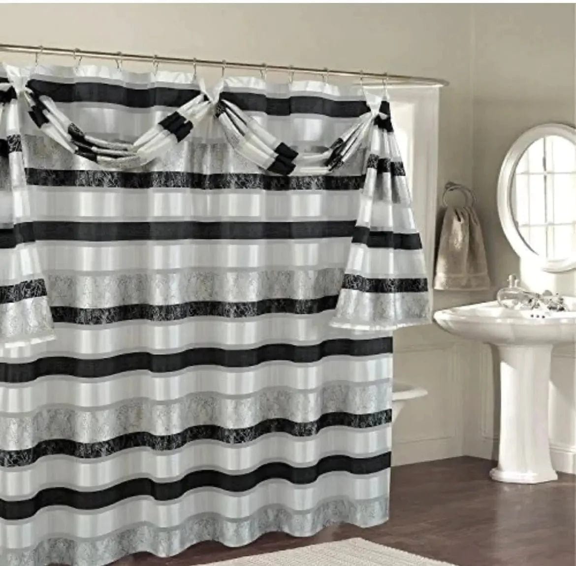Linen World Daniel's Bath & Byound Venezia Gray Shower Curtain, Gray