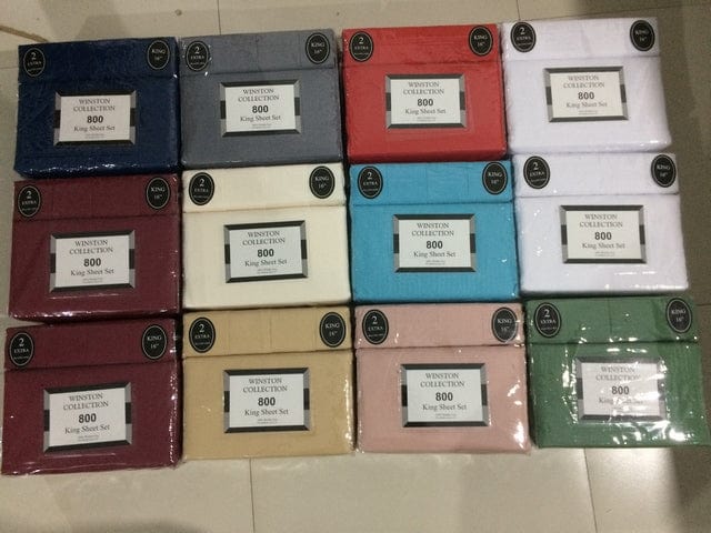 Linen World Bed Sheets Denim color / King “Winston” 800 Collection 6 pc Deep Pocket Sheet Set in All Sizes