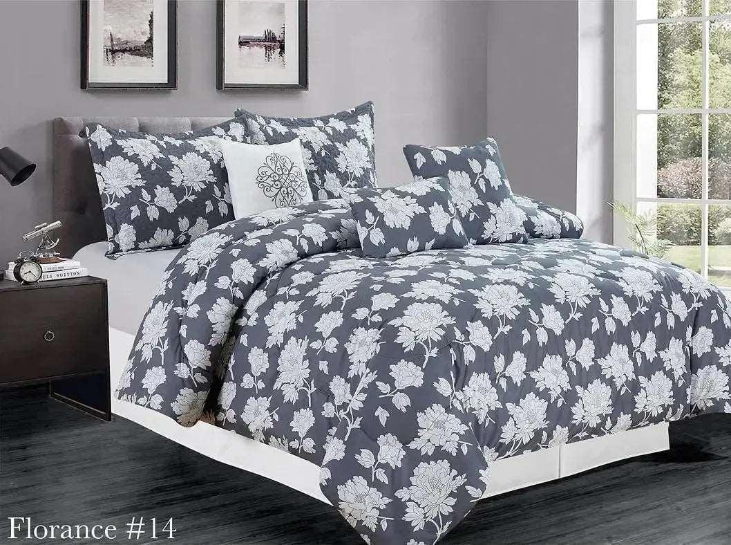 Linen World Comforter Set "Florence" 5 Piece Comforter Set - King and Queen