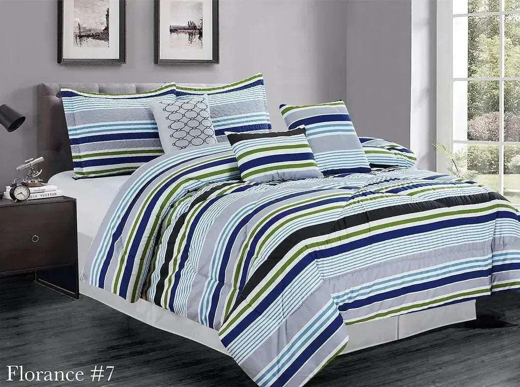 Florence Striped 7 Pc Comforter Set King And Queen Sized Linen World