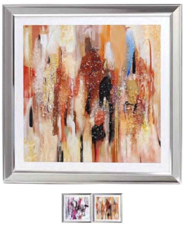 Linen World FRAMED LACQUERED ART WITH ROCKS