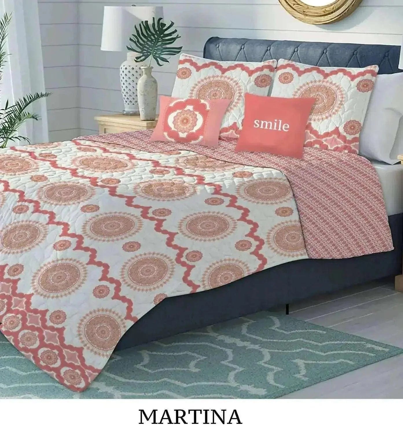 Linen World Full/Queen / Martina 5 PC Reversible Oversized Quilt Set