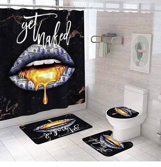 Linen World "Get Naked" 4 PC Shower Curtain Set