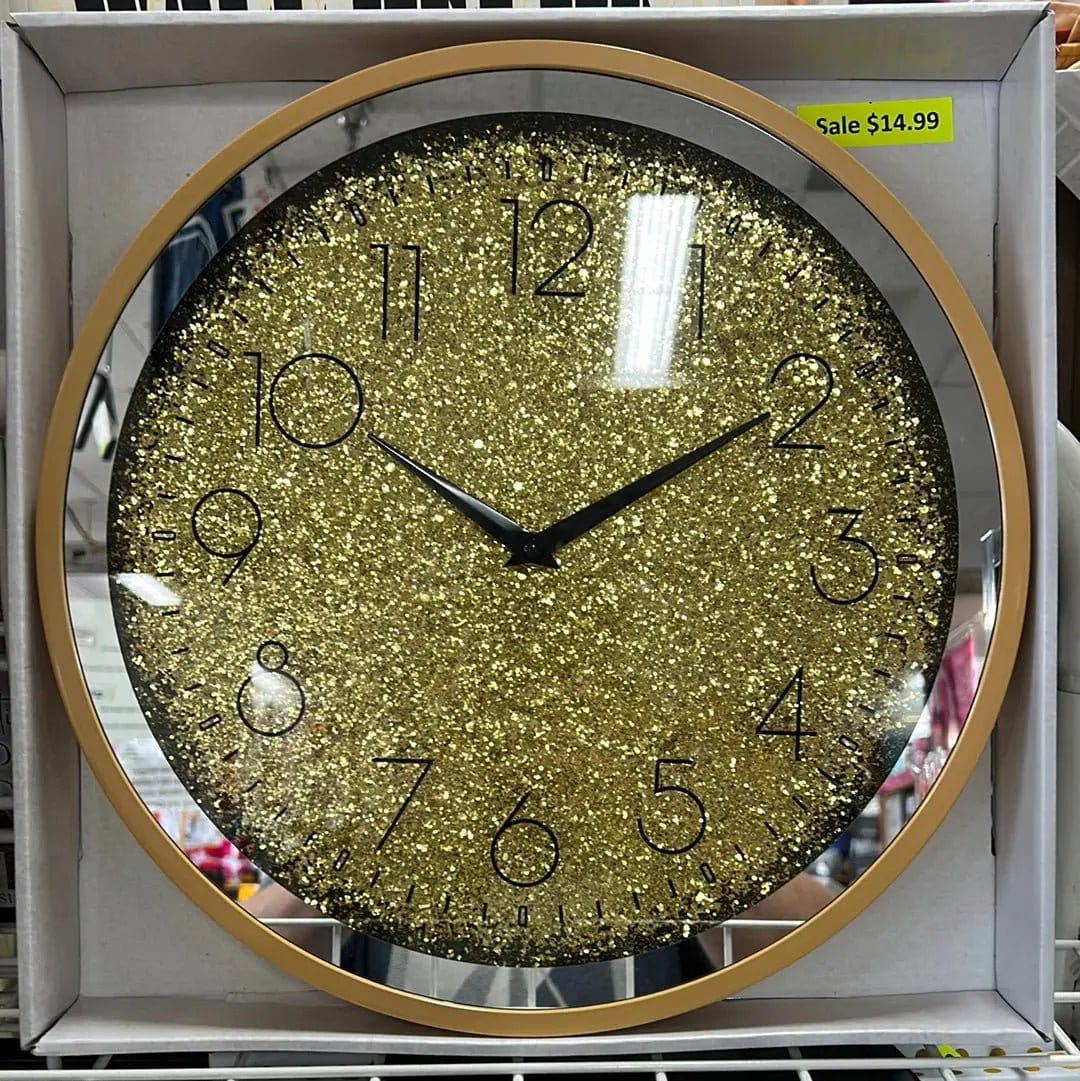 Linen World Gold 14” Sparkly Clock