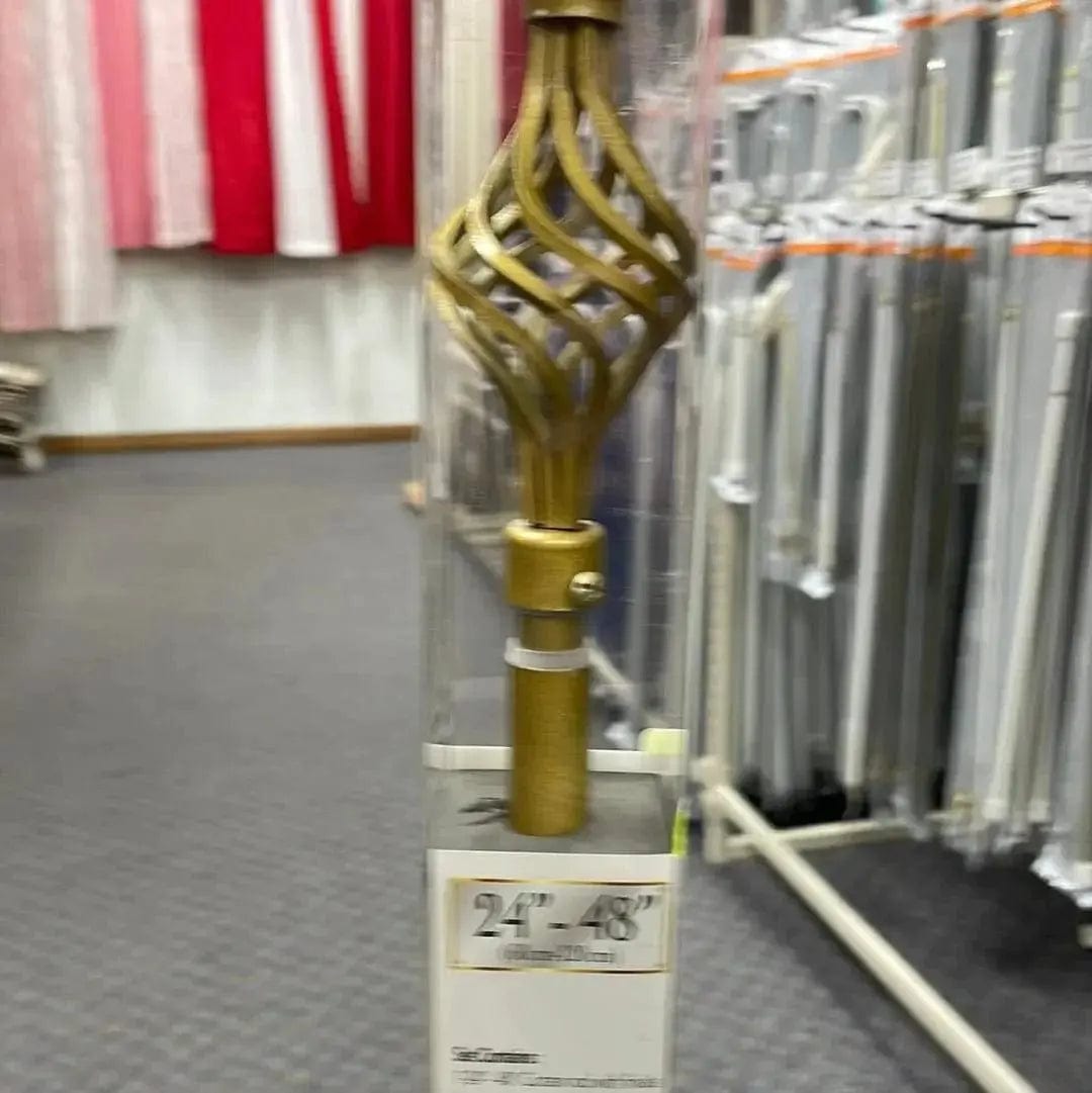 Linen World Curtain & Drape Rods Gold / 24”-48” / Single Rod “Jane” 24”-48” decorative curtain Rod